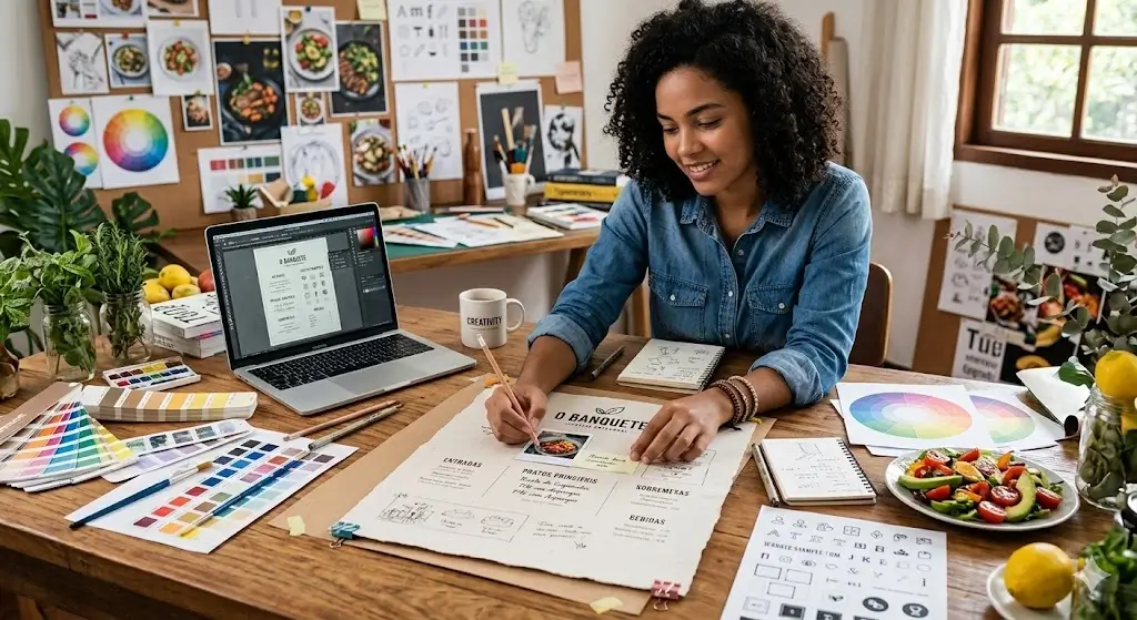 Montagem de cardápio para restaurantes